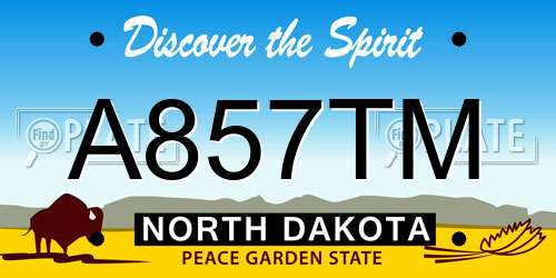 A857TM North Dakota License Plate