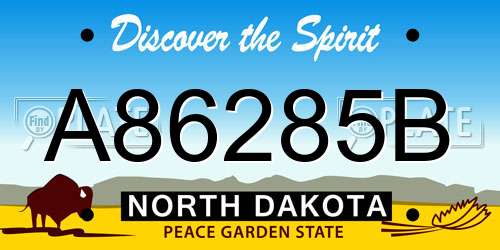 A86285B North Dakota License Plate
