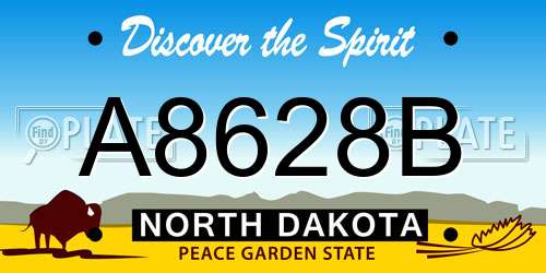 A8628B North Dakota License Plate