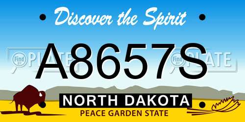 A8657S North Dakota License Plate