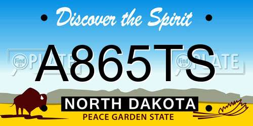 A865TS North Dakota License Plate