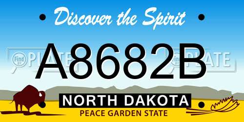 A8682B North Dakota License Plate