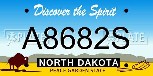A8682S North Dakota License Plate