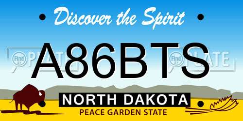 A86BTS North Dakota License Plate