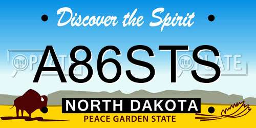 A86STS North Dakota License Plate