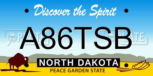 A86TSB North Dakota License Plate