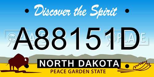A88151D North Dakota License Plate