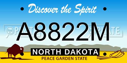 A8822M North Dakota License Plate
