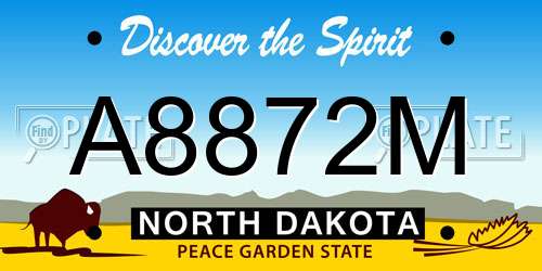 A8872M North Dakota License Plate