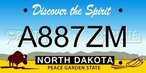 A887ZM North Dakota License Plate