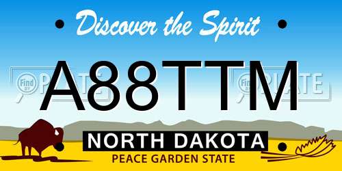 A88TTM North Dakota License Plate