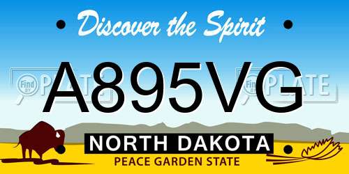 A895VG North Dakota License Plate
