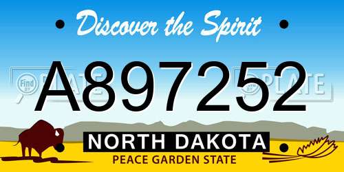 A897252 North Dakota License Plate