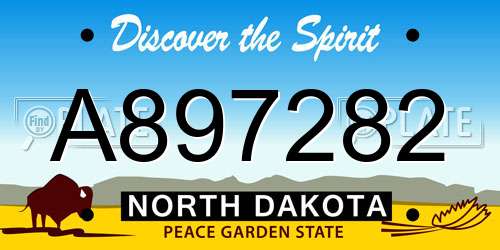 A897282 North Dakota License Plate