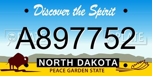 A897752 North Dakota License Plate
