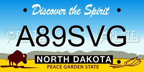 A89SVG North Dakota License Plate