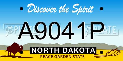 A9041P North Dakota License Plate