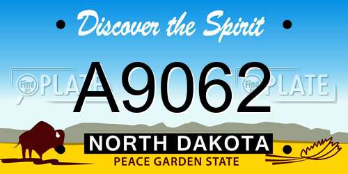 A9062 North Dakota License Plate