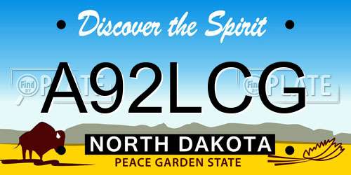 A92LCG North Dakota License Plate