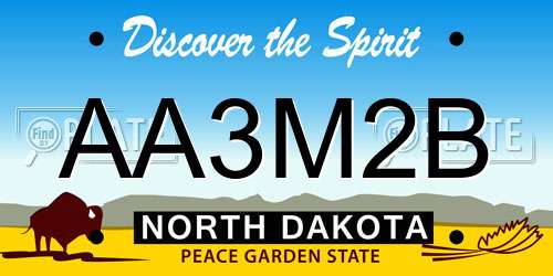 AA3M2B North Dakota License Plate