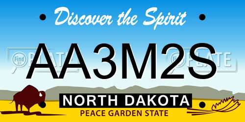 AA3M2S North Dakota License Plate
