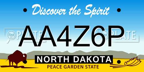 AA4Z6P North Dakota License Plate