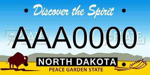 AAA0000 North Dakota License Plate