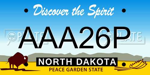 AAA26P North Dakota License Plate