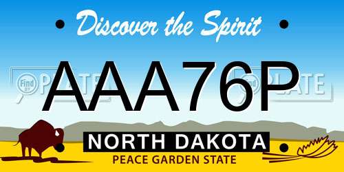 AAA76P North Dakota License Plate