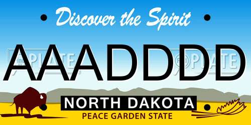 AAADDDD North Dakota License Plate