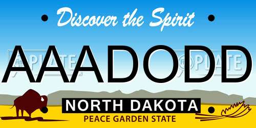 AAADODD North Dakota License Plate