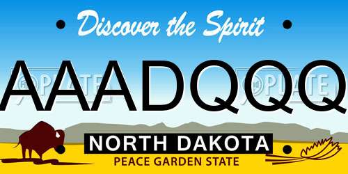 AAADQQQ North Dakota License Plate