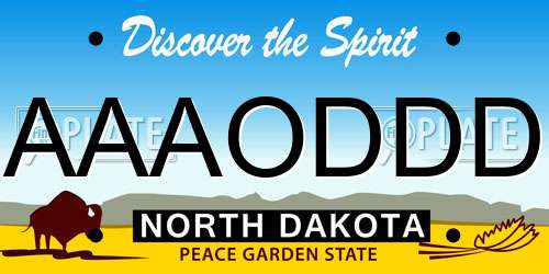 AAAODDD North Dakota License Plate