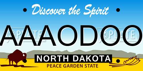 AAAODOO North Dakota License Plate