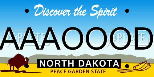 AAAOOOD North Dakota License Plate