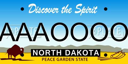 AAAOOOO North Dakota License Plate