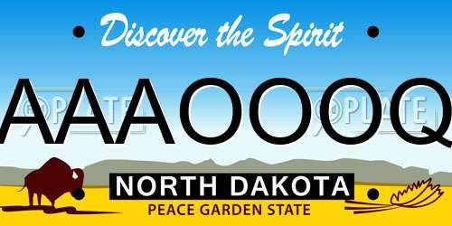 AAAOOOQ North Dakota License Plate