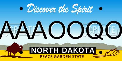 AAAOOQO North Dakota License Plate