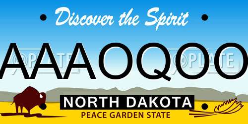AAAOQOO North Dakota License Plate