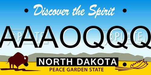 AAAOQQQ North Dakota License Plate