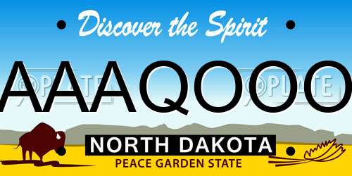 AAAQOOO North Dakota License Plate