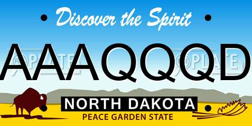 AAAQQQD North Dakota License Plate
