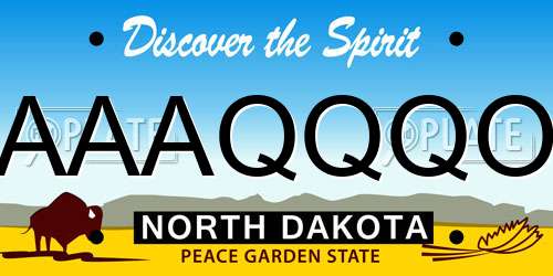 AAAQQQO North Dakota License Plate