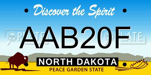 AAB20F North Dakota License Plate