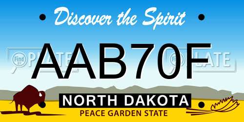 AAB70F North Dakota License Plate