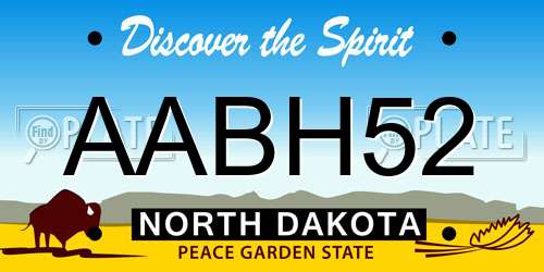 AABH52 North Dakota License Plate