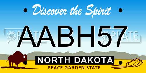 AABH57 North Dakota License Plate