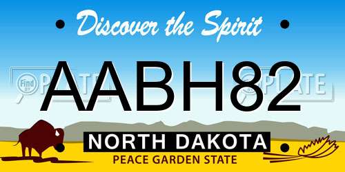 AABH82 North Dakota License Plate