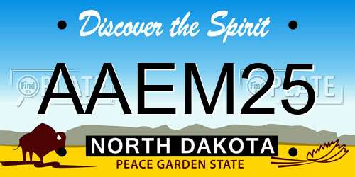AAEM25 North Dakota License Plate