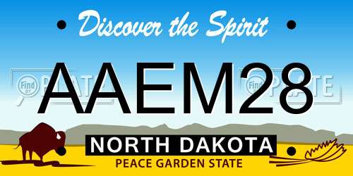 AAEM28 North Dakota License Plate